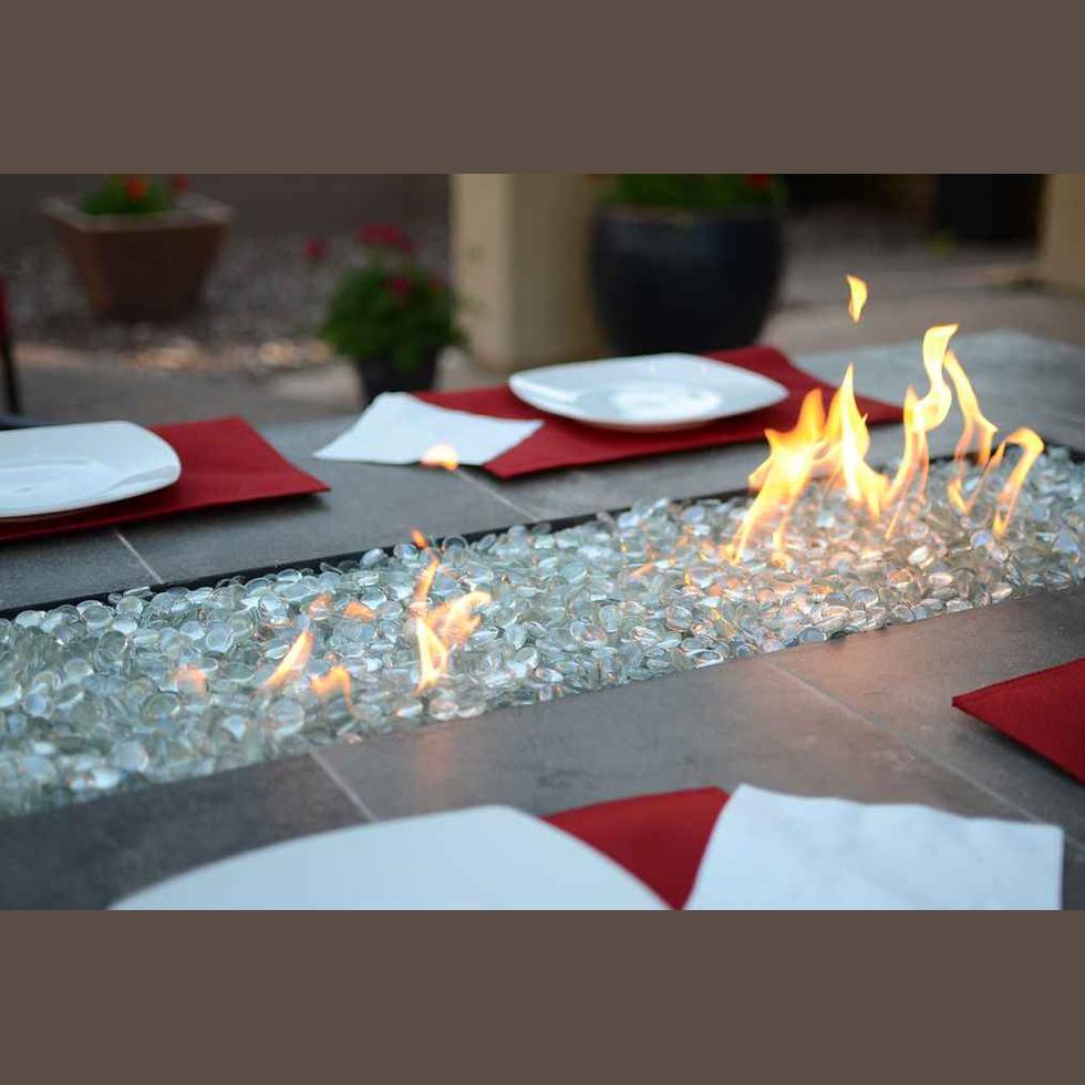 Entertainer Outdoor Fire Pit Table – 6 Ft with Fire Glass (LP/NG Compatible)