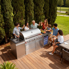 Outdoor Kitchen Island 82.5 Inch 6 Burner Propane Gas BBQ Grill