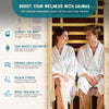 The Zurich 3-Person Low EMF Spruce Wood Outdoor Infrared Sauna with Bluetooth Speakers and LED Lights