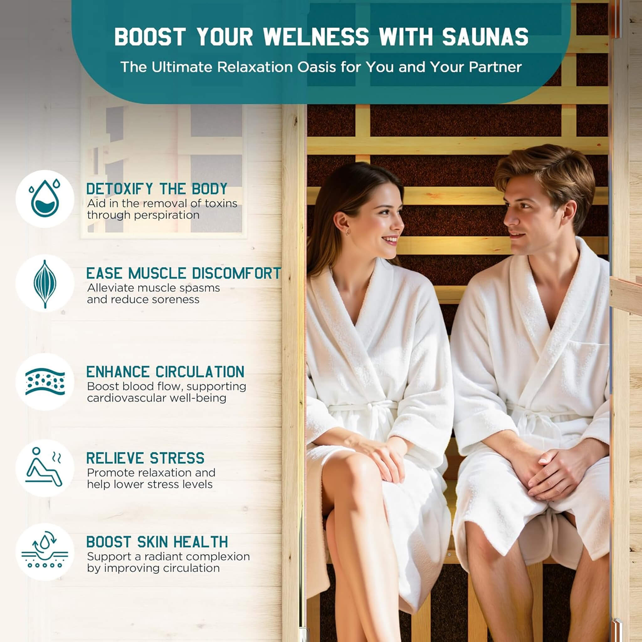 The Zurich 3-Person Low EMF Spruce Wood Outdoor Infrared Sauna with Bluetooth Speakers and LED Lights