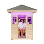 The Zurich 3-Person Low EMF Spruce Wood Outdoor Infrared Sauna with Bluetooth Speakers and LED Lights