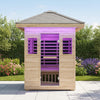 The Zurich 3-Person Low EMF Spruce Wood Outdoor Infrared Sauna with Bluetooth Speakers and LED Lights