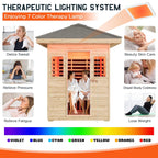 The Zurich 3-Person Low EMF Spruce Wood Outdoor Infrared Sauna with Bluetooth Speakers and LED Lights