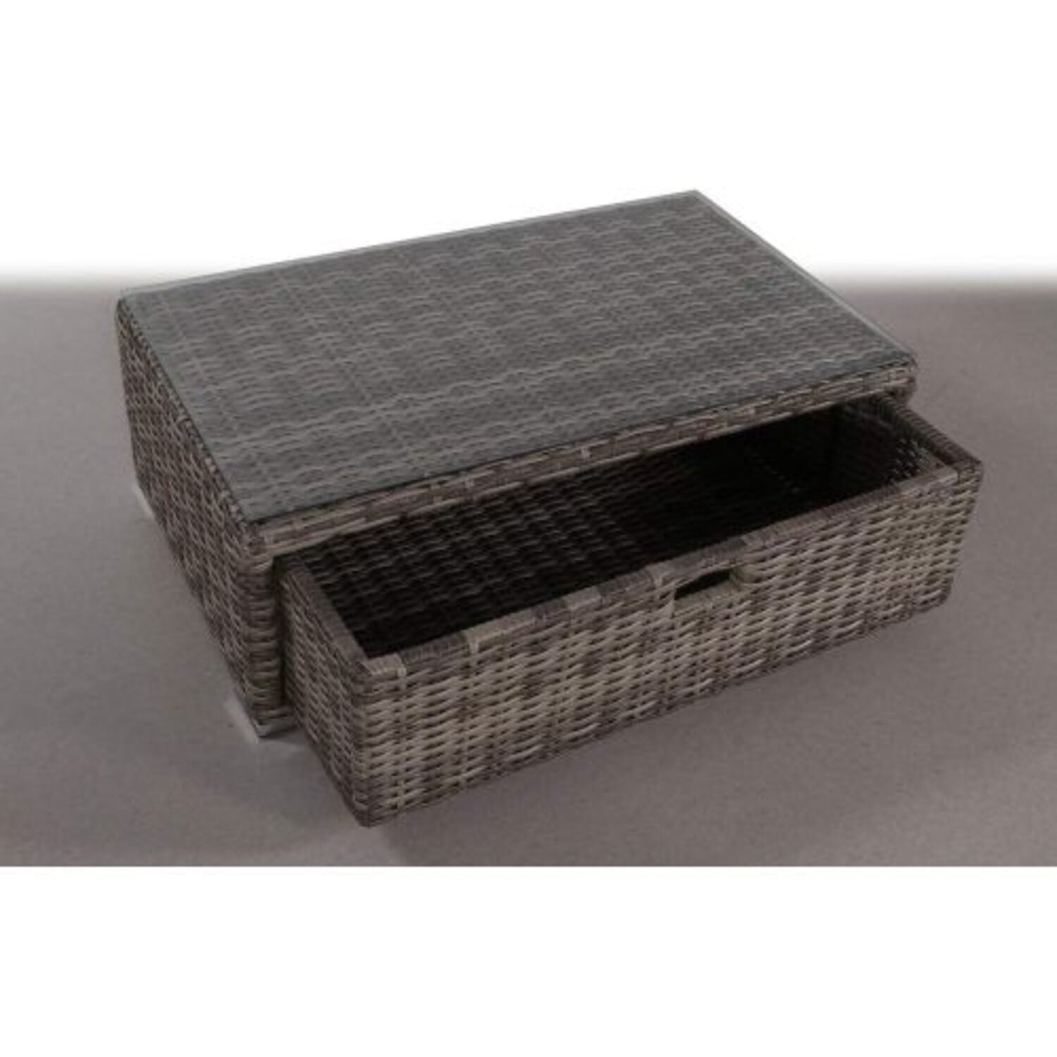 Glass Top - Outdoor Coffee Table - Gray Mix