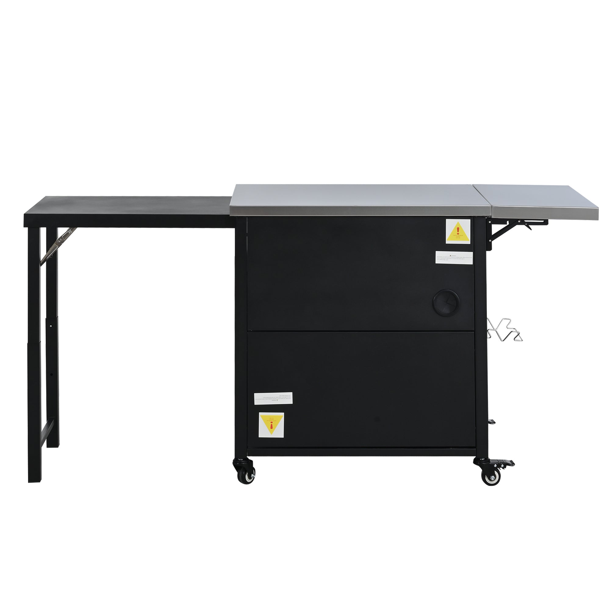 Foldable Outdoor Prep Station BBQ Cart Patio Dining Cart