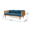 Claremont Patio Furniture Set: 3-Seater Daybed + Acacia Wood Table