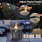 30K BTU Premium Outdoor Patio Gas Fire Pit Table with Fire Glass and Cover, 32"
