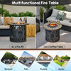 30K BTU Premium Outdoor Patio Gas Fire Pit Table with Fire Glass and Cover, 32"