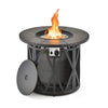 30K BTU Premium Outdoor Patio Gas Fire Pit Table with Fire Glass and Cover, 32"