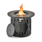 30K BTU Premium Outdoor Patio Gas Fire Pit Table with Fire Glass and Cover, 32"