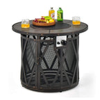 30K BTU Premium Outdoor Patio Gas Fire Pit Table with Fire Glass and Cover, 32"
