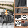 30K BTU Premium Outdoor Patio Gas Fire Pit Table with Fire Glass and Cover, 32"