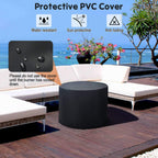 30K BTU Premium Outdoor Patio Gas Fire Pit Table with Fire Glass and Cover, 32"