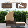 Outdoor Daybed with Retractable Canopy - Wicker Rattan Patio Lounger
