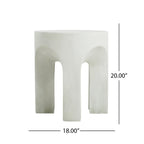 Outdoor MGO Round Top Side Table in Antique White