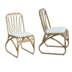 Outdoor Wicker Dining Chairs With Washable Cushions (Set of 2)