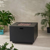 Outdoor Patio Propane Fire Pit 24" H x 31" W Square Iron Gas-burning Fire Pit