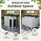 50" W x 49" H Outdoor Privacy Screen, Air Conditioner Fence, All-Weather Vinyl Privacy Fence Screens with Aluminum