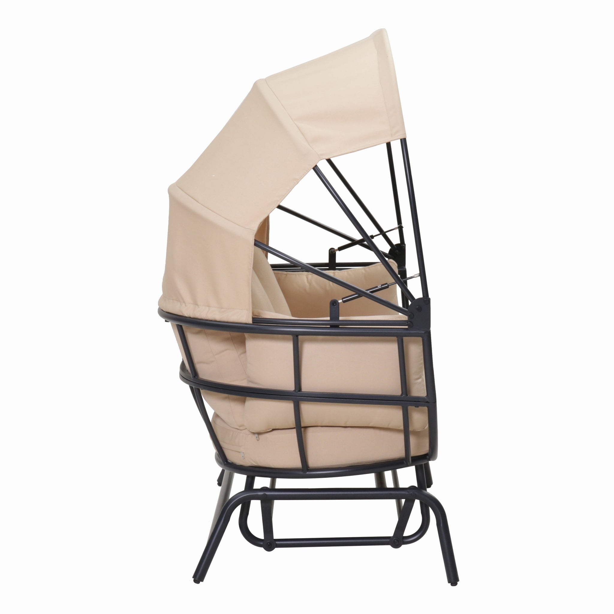 2-Person Outdoor Glider Swing Chair with Adjustable Canopy