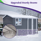 10 X 8FT Outdoor Steel Storage Shed with Clear Window & Lockable Doors