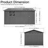 12 x 10 Ft Metal Garden Shed for Outdoor Storage