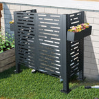Air Conditioner Fence For Outdoor Units, Metal Privacy Fence Cover, 3 Fence Panel
