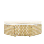 Outdoor Patio Round Rattan Daybed Sectional Beige Retractable Canopy