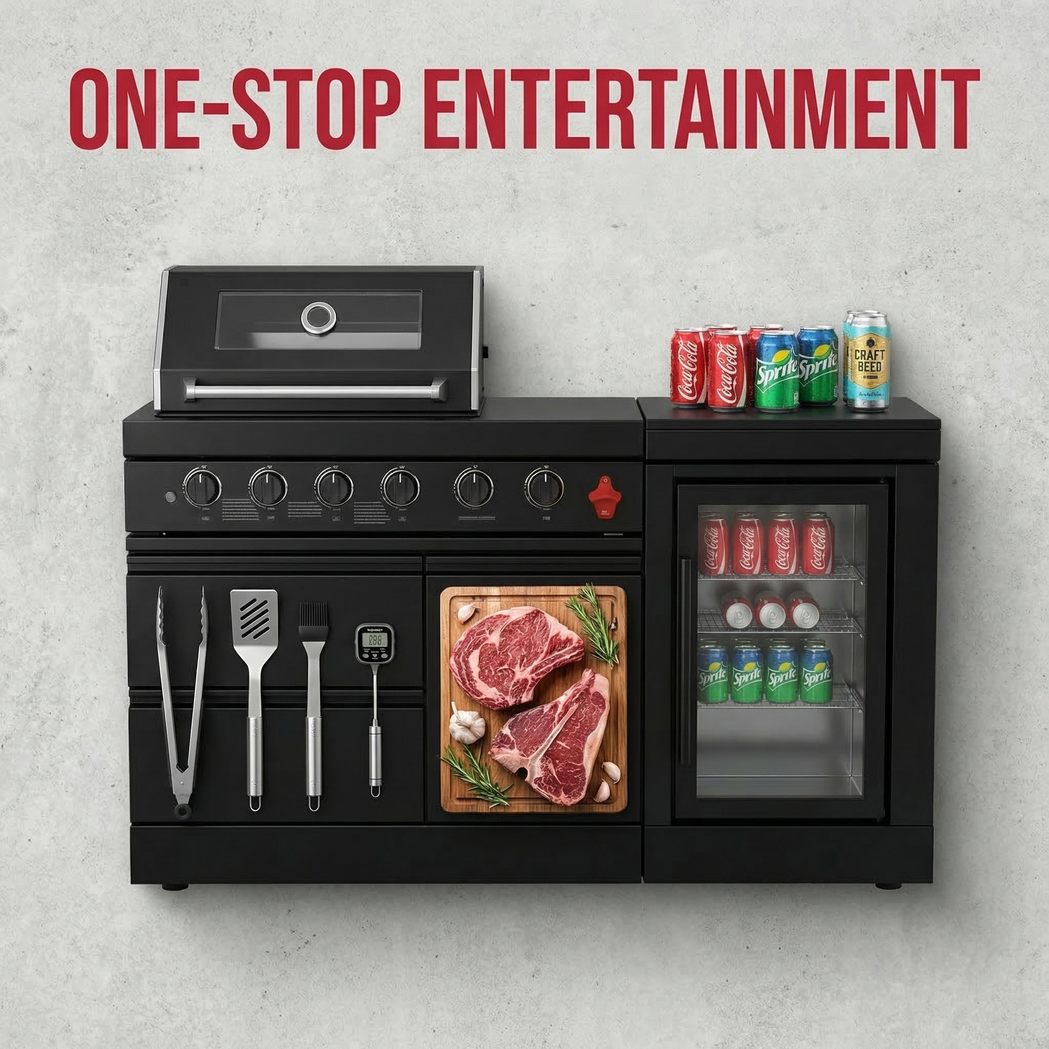 65-Inch 4-Burner Stainless Steel Propane Gas Outdoor Kitchen Island