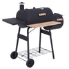 48" Steel Portable Backyard Charcoal BBQ Grill and Offset Smoker Combo