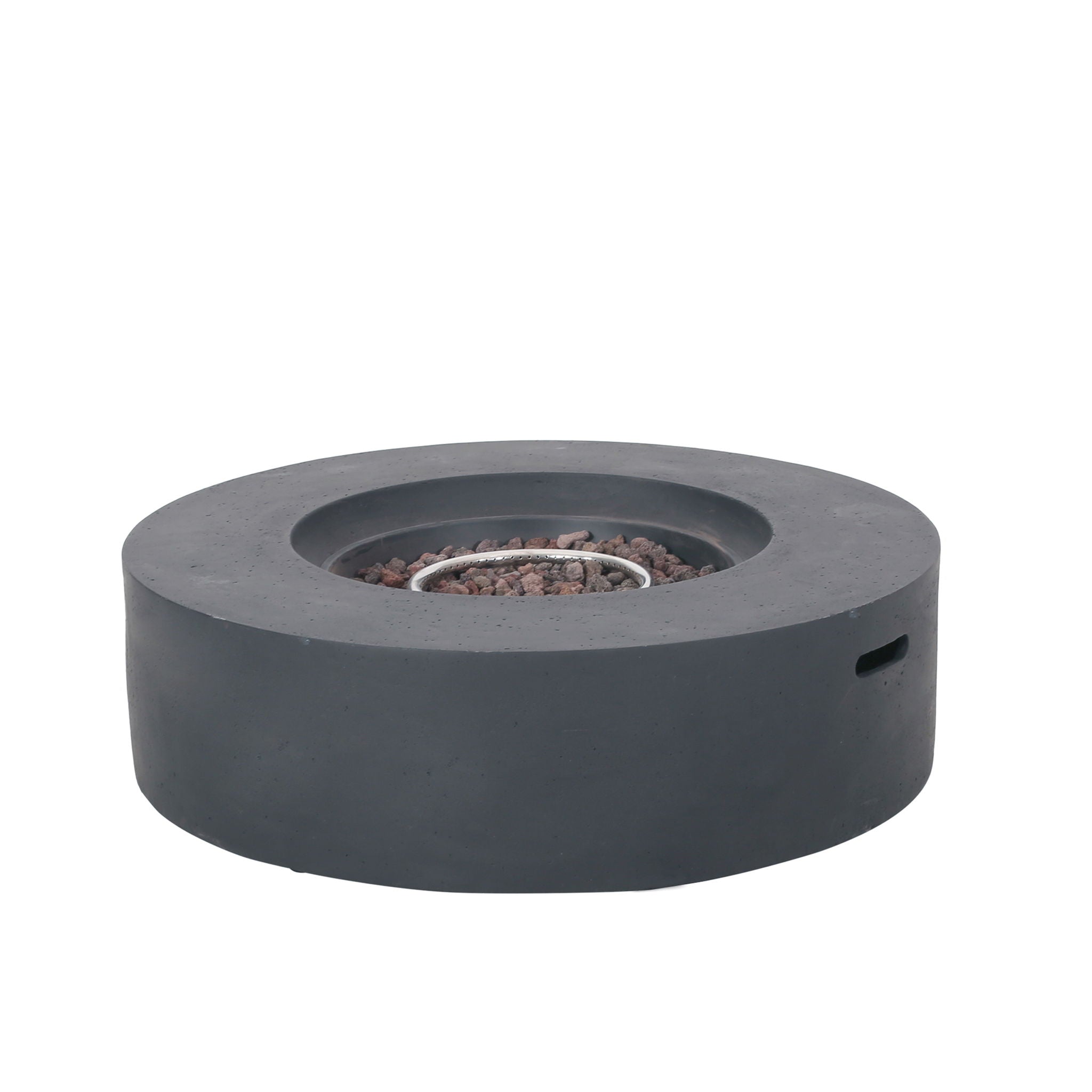 Modern Lightweight Concrete Outdoor Circular Fire Pit 50,000 BTU