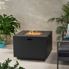 Outdoor Patio Propane Fire Pit 24" H x 31" W Square Iron Gas-burning Fire Pit