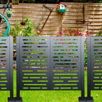 Air Conditioner Fence For Outdoor Units, Metal Privacy Fence Cover, 3 Fence Panel