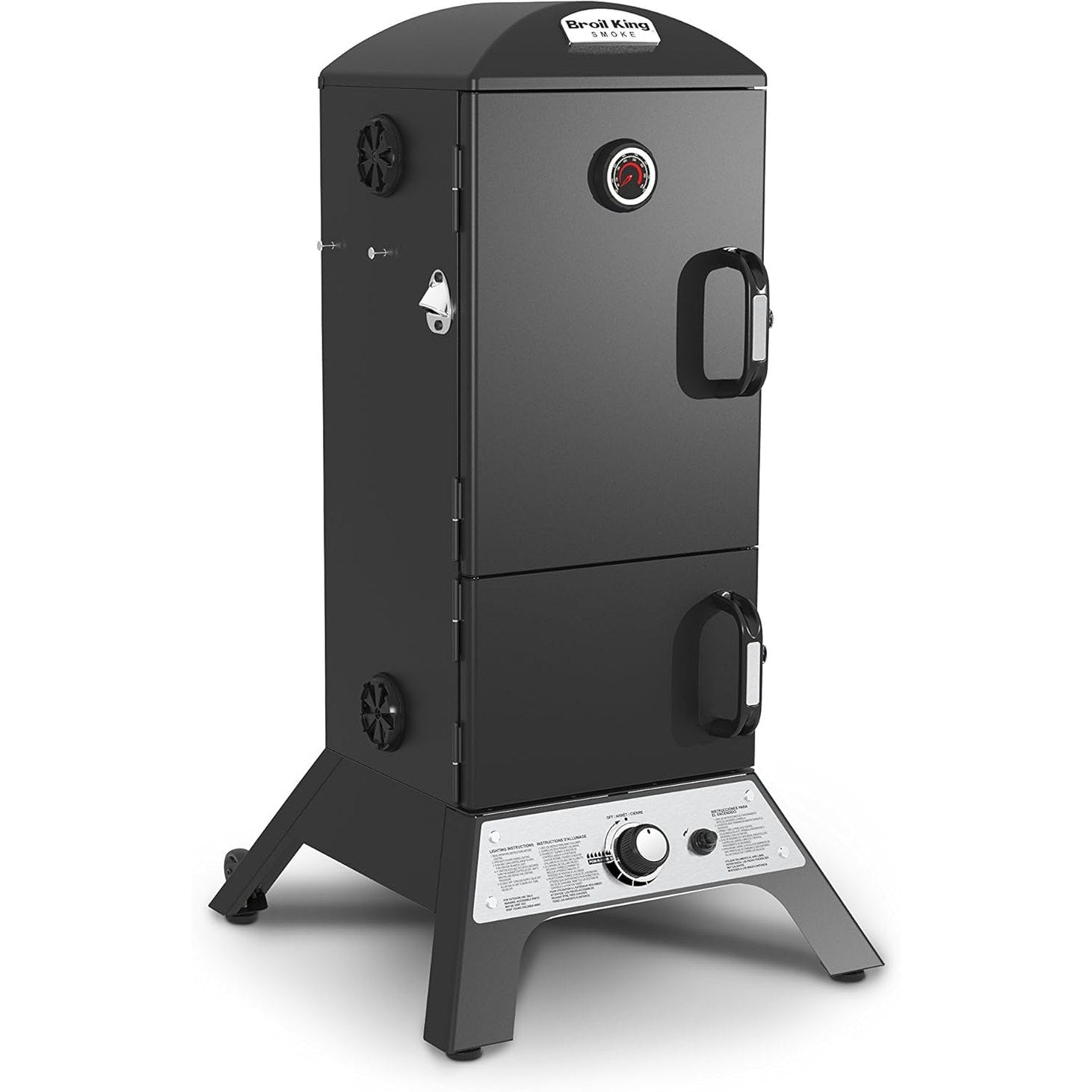 Broil King - 923617 Vertical Natural Gas Cabinet Smoker, Black