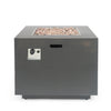33" Outdoor Iron Square Propane Fire Pit - Brushed Brown