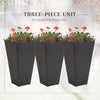 Outsunny Set of 3 Tall Planters with Drainage Hole