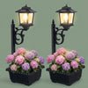 Solar Lamp Post with Flower Pot - Outdoor Garden & Patio Light