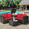 4 Pieces Outdoor Patio Rattan Furniture Set