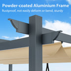 10 x 13 Ft Outdoor Aluminum Retractable Pergola Canopy Shelter