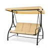 3 Seat Outdoor Porch Swing with Adjustable Canopy
