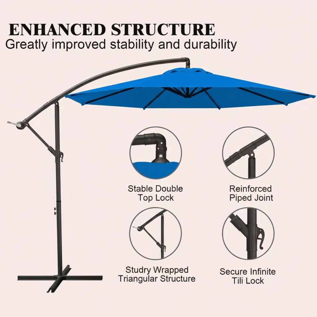 10 ft Cantilever Patio Umbrella with Crank