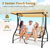 3 Seat Outdoor Porch Swing with Adjustable Canopy