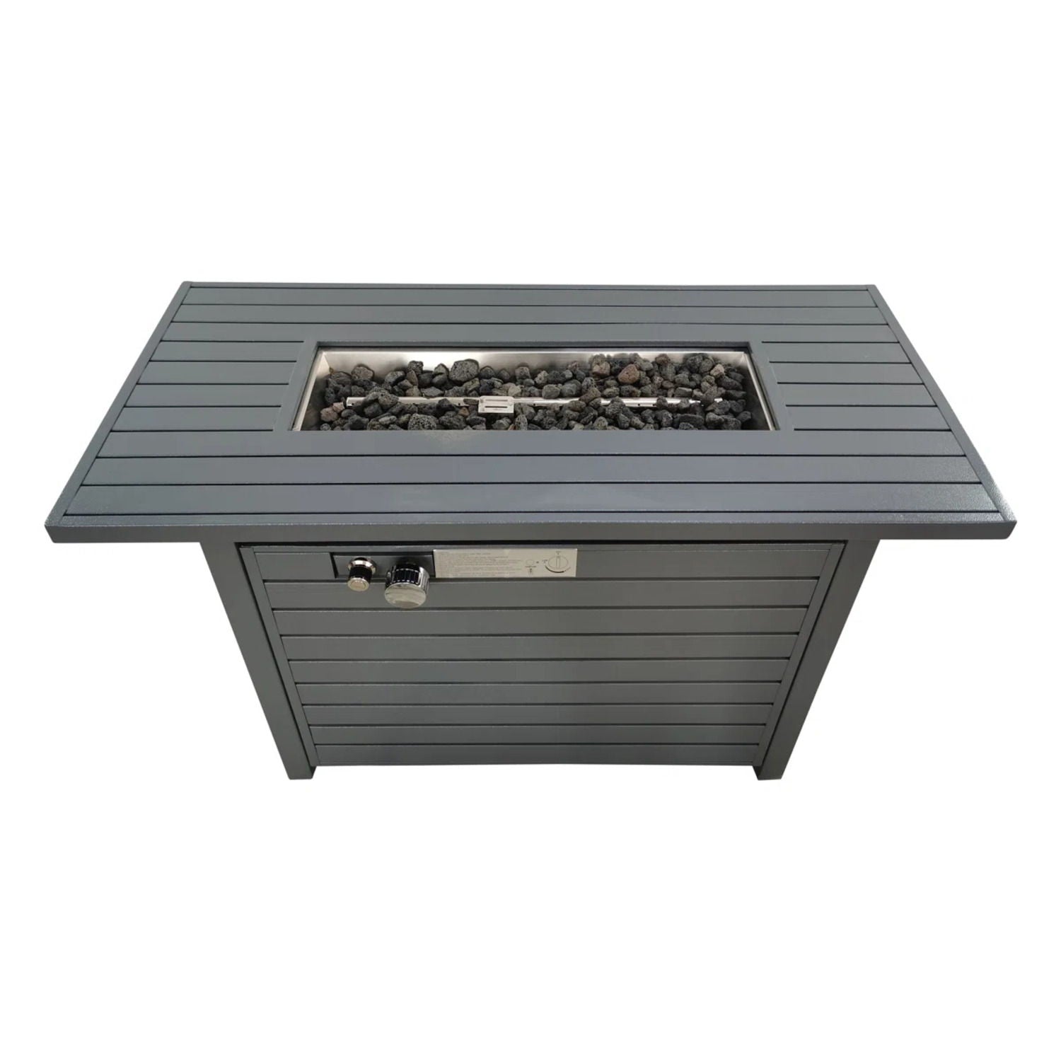 Outdoor Fire Table With Lid Fuel Versatility - Black