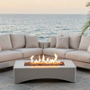 56' Propane Fire Pit Table - Rectangular Outdoor Gas Fire Pit - Light Gray