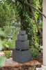 Cement 4 Tier Block Water Fountain Outdoor - Gray