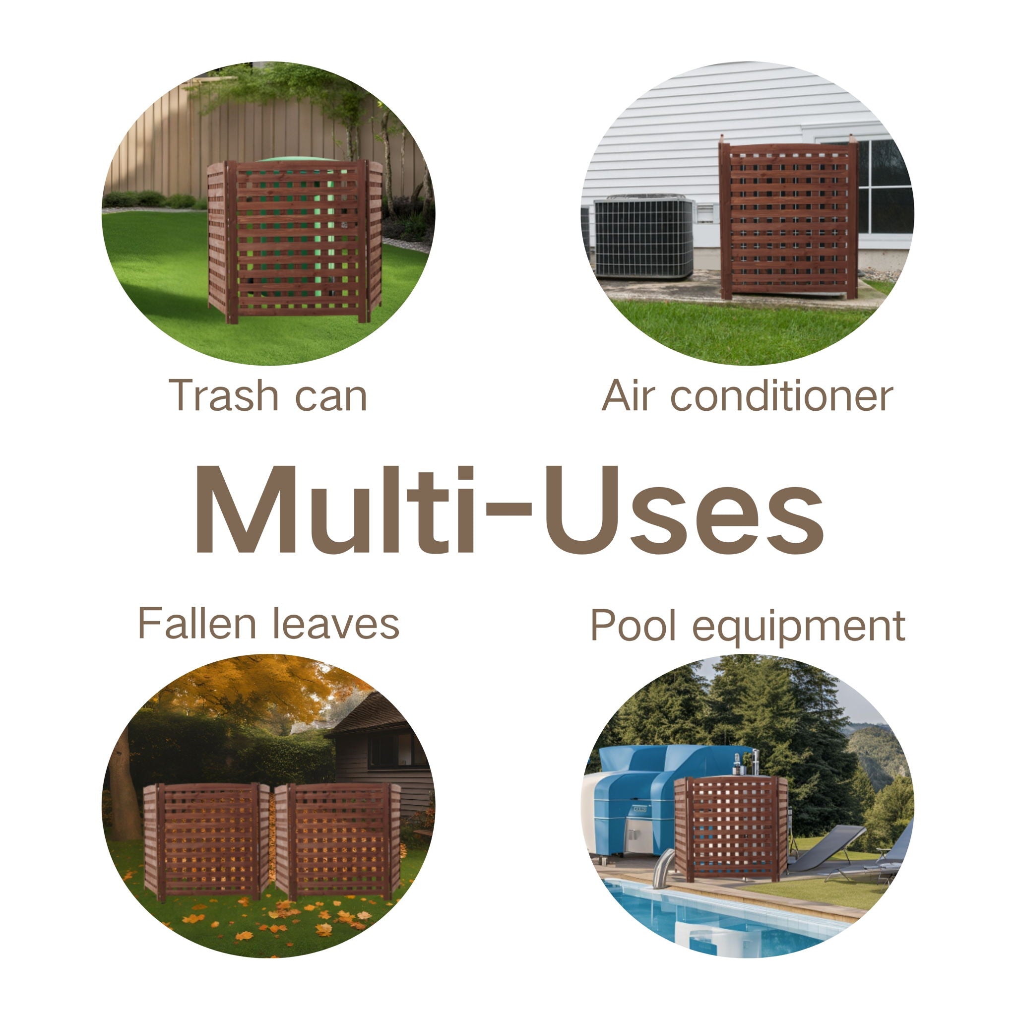 3 Panel Outdoor Air Conditioner Fence Screen