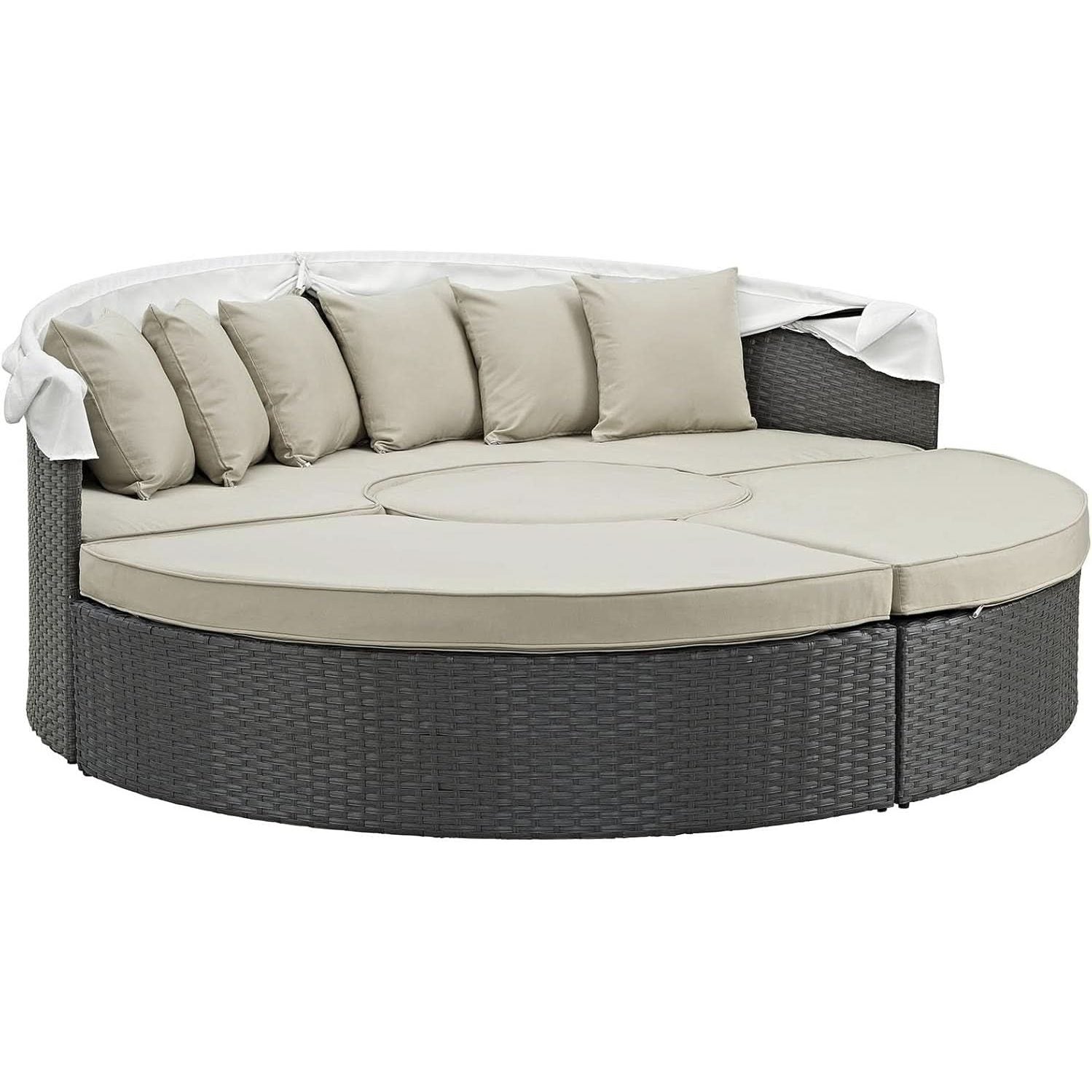 Inviting Outdoor Patio Sunbrella Sectional Daybed With Canopy