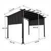 12' x 9' Outdoor Patio Pergola Gazebo - Steel Frame Sun Shelter With Retractable Canopy