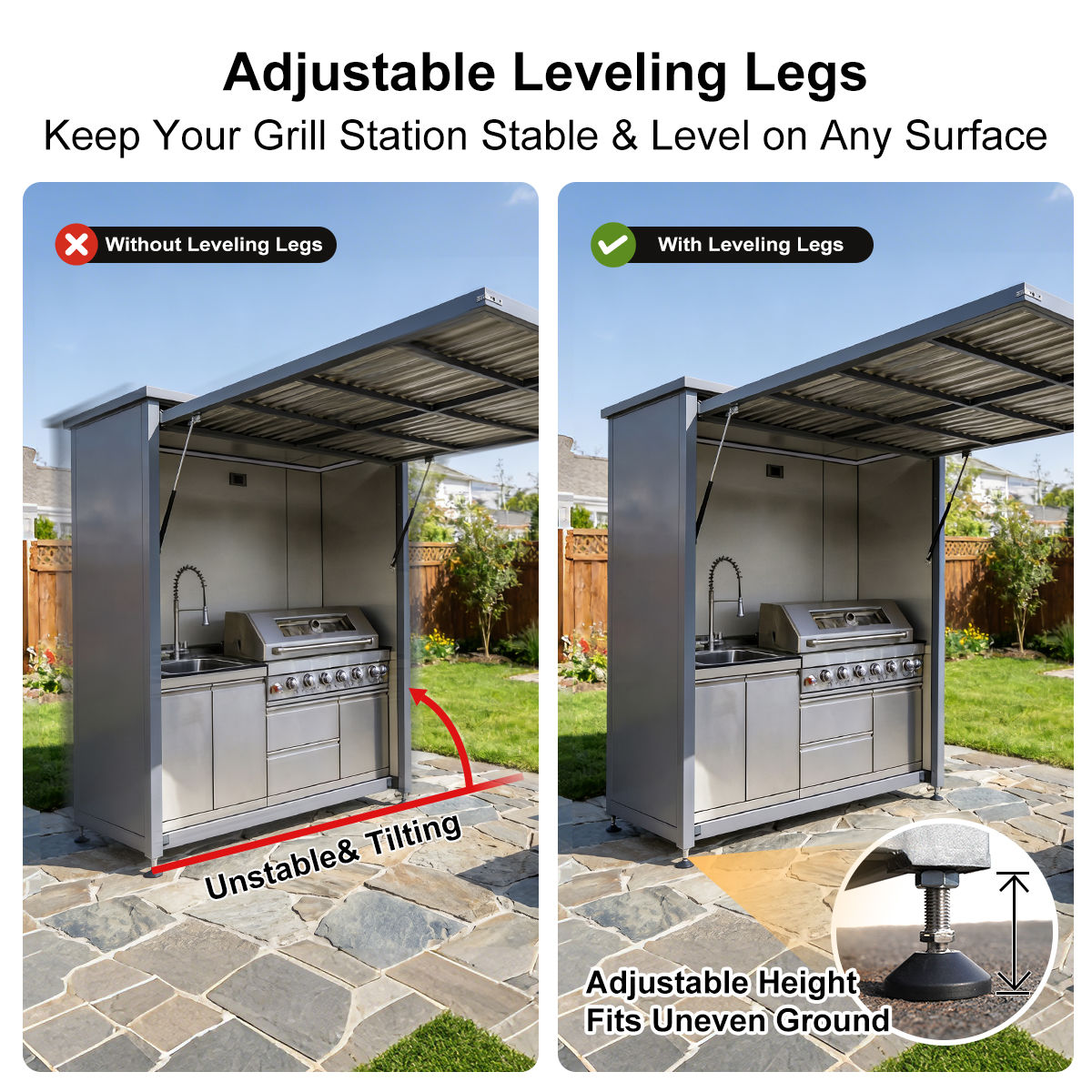 3 ft x 7 ft  Outdoor Kitchen POD