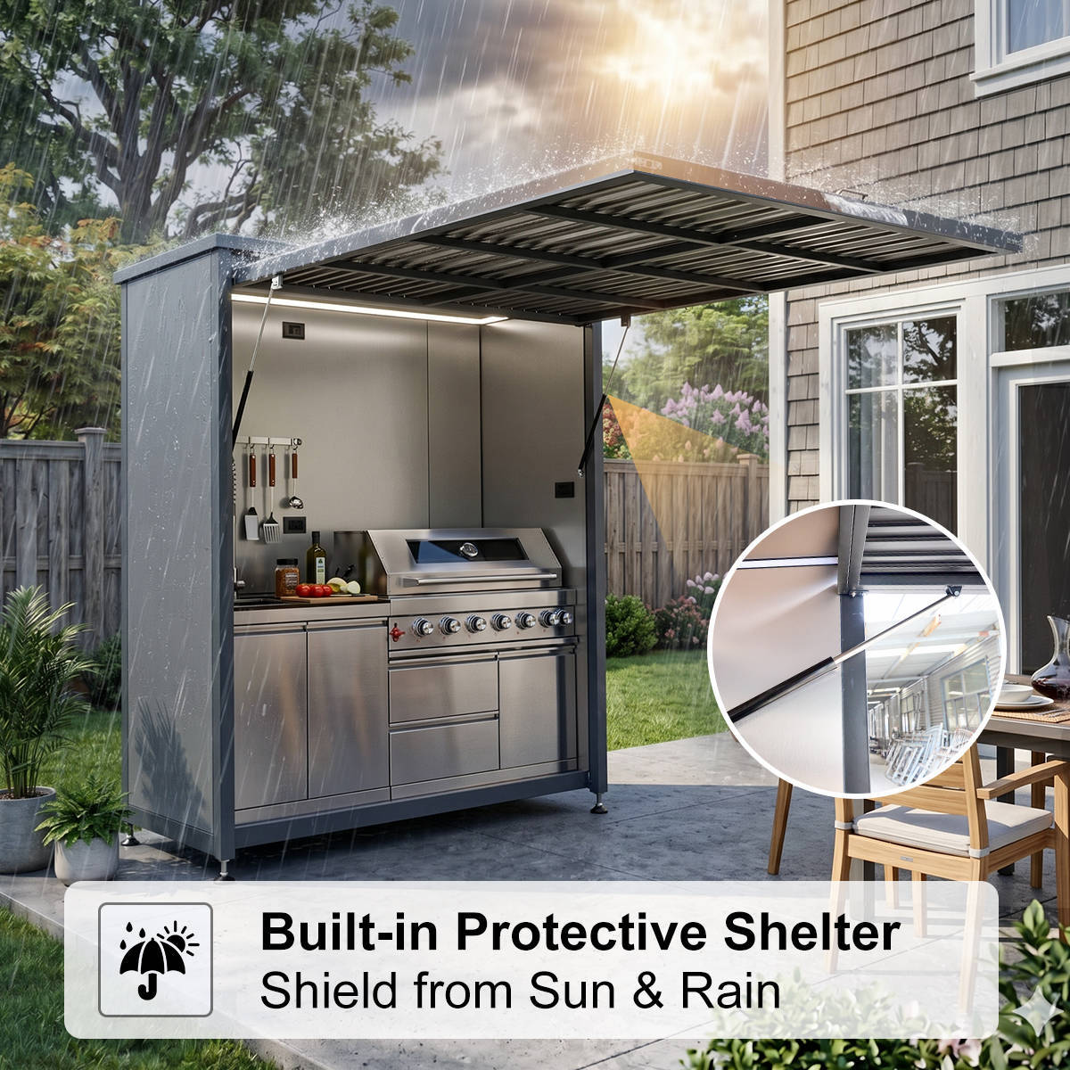 3 ft x 7 ft  Outdoor Kitchen POD