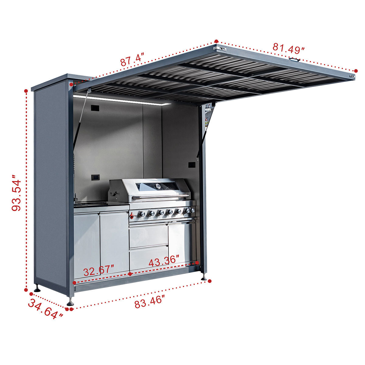 3 ft x 7 ft  Outdoor Kitchen POD